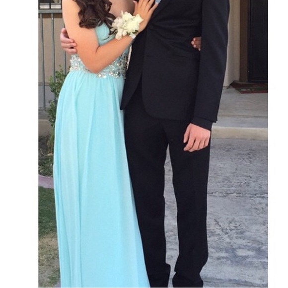 ✨SOLD Teal Strapless Formal Dress - Picture 8 of 8